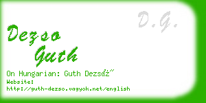 dezso guth business card